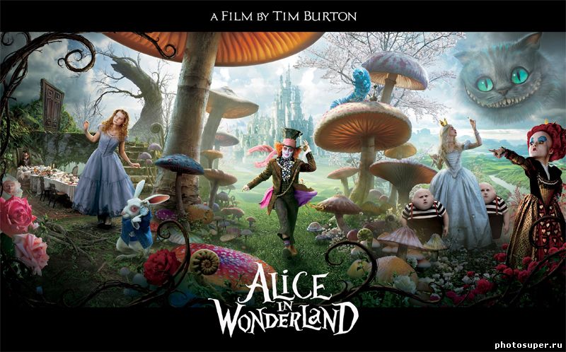 Постеры, кадры из фильма "Алиса в стране чудес" Тима Бартона